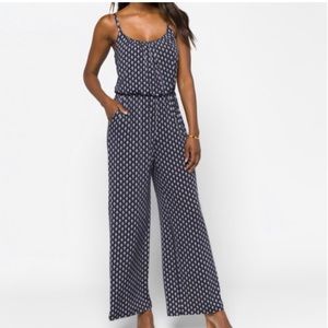 Kayleigh Navy Blue Paisley Print Jumpsuit vacation date night